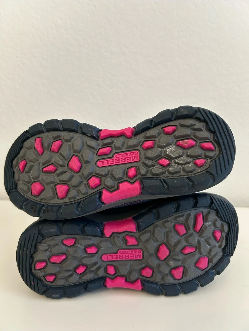 Merrell Capra Girls' Trail Mid Waterproof Hiking Boots Navy and Pink, Size 11c